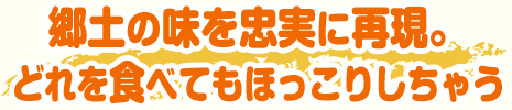 郷土の味を忠実に再現。どれを食べてもほっこりしちゃう